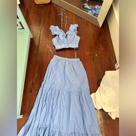 BLUE MATCHING RUFFLE SET SIZE M - Picture 3 of 6